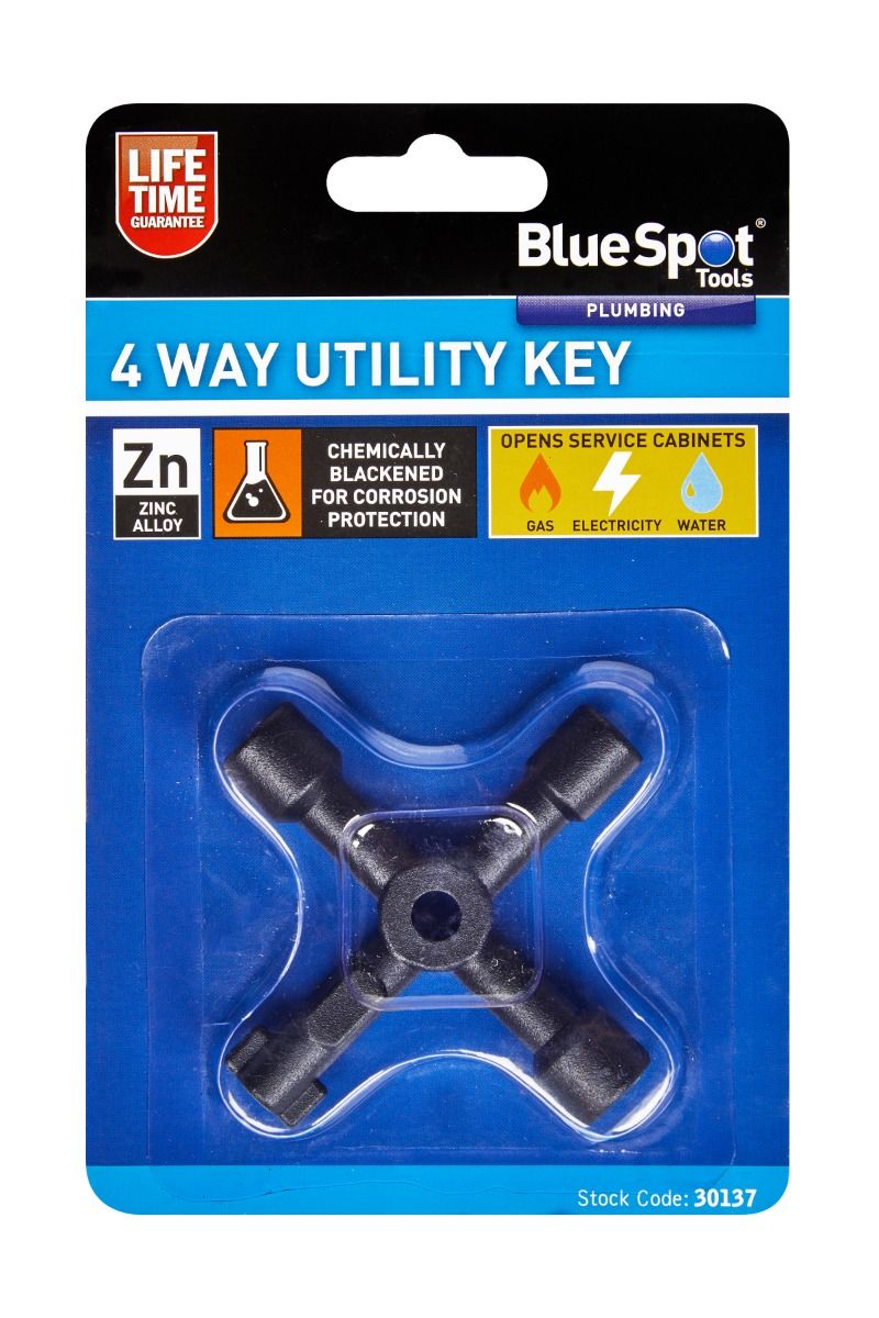 4 Way Heavy Duty Utility Key / Meter Box Key (30137)