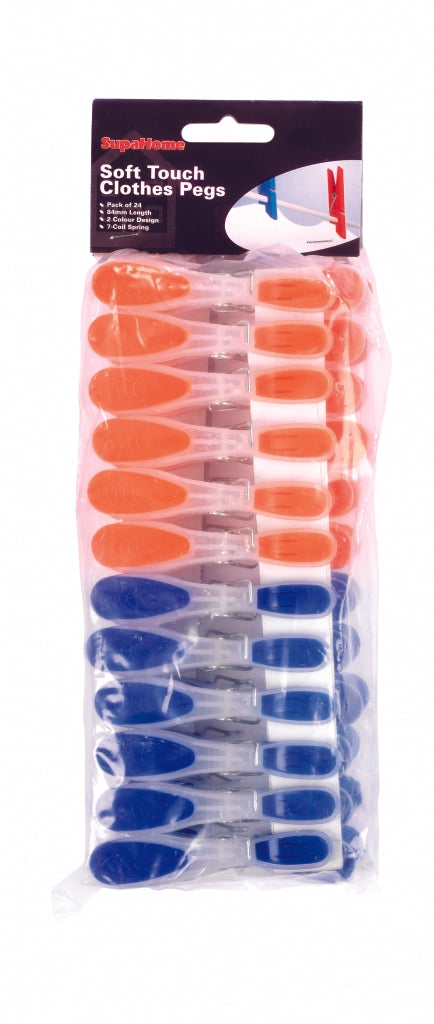 SupaHome Soft Touch Clothes Pegs Pack of 24