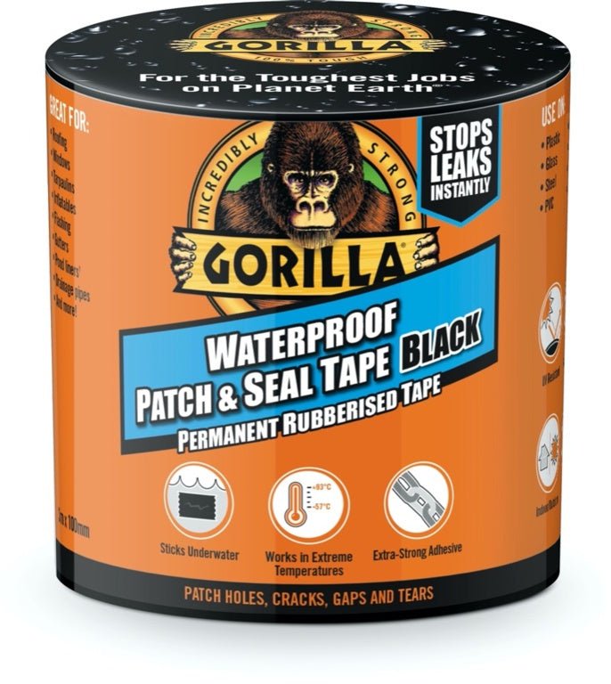 Gorilla® Waterproof Patch & Seal Tape 100mm x 3m Black