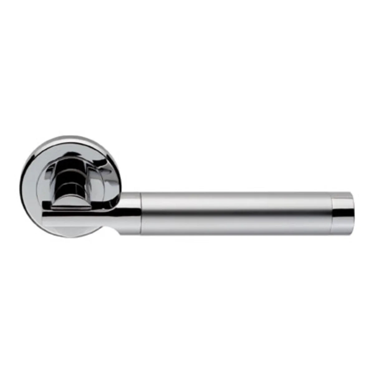 Serozzetta Azul Door Lever Round Rose Satin/Polished Chrome