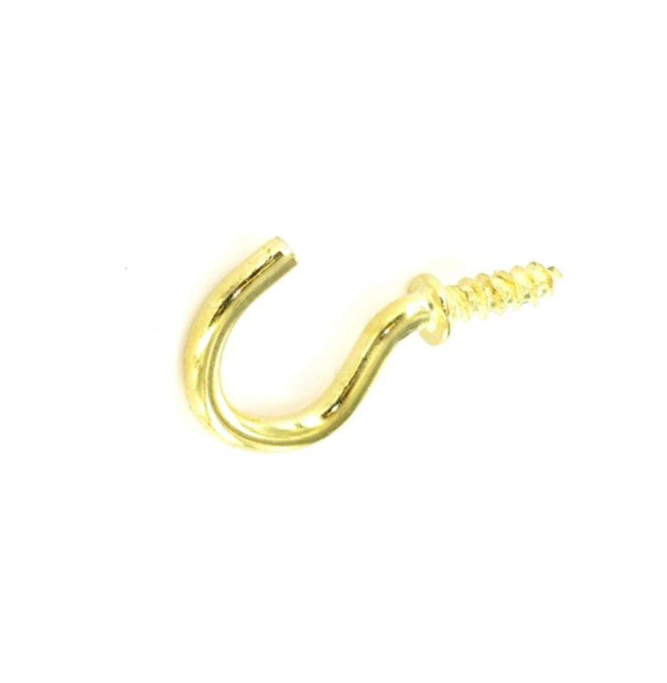 Brass Cup Hooks - 25mm (1in) - 10 Pack