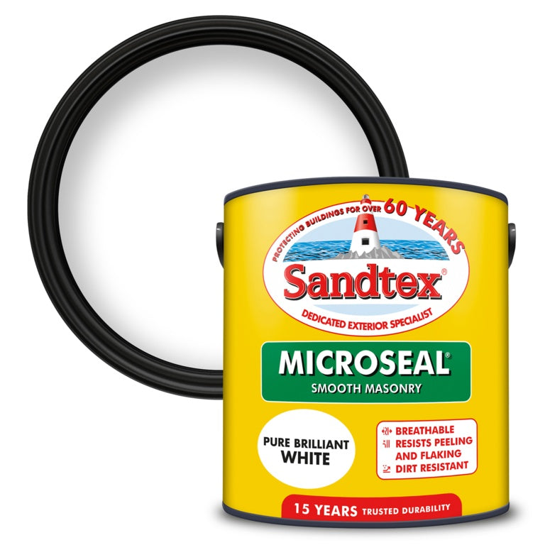 Sandtex Pure Brilliant White Smooth Masonry Paint 2.5L