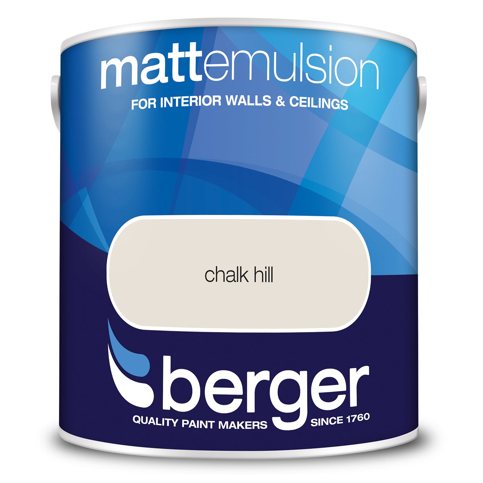 Berger Coloured Matt Emulsion Chalk Hill 2.5L (2 Tubs For £35)
