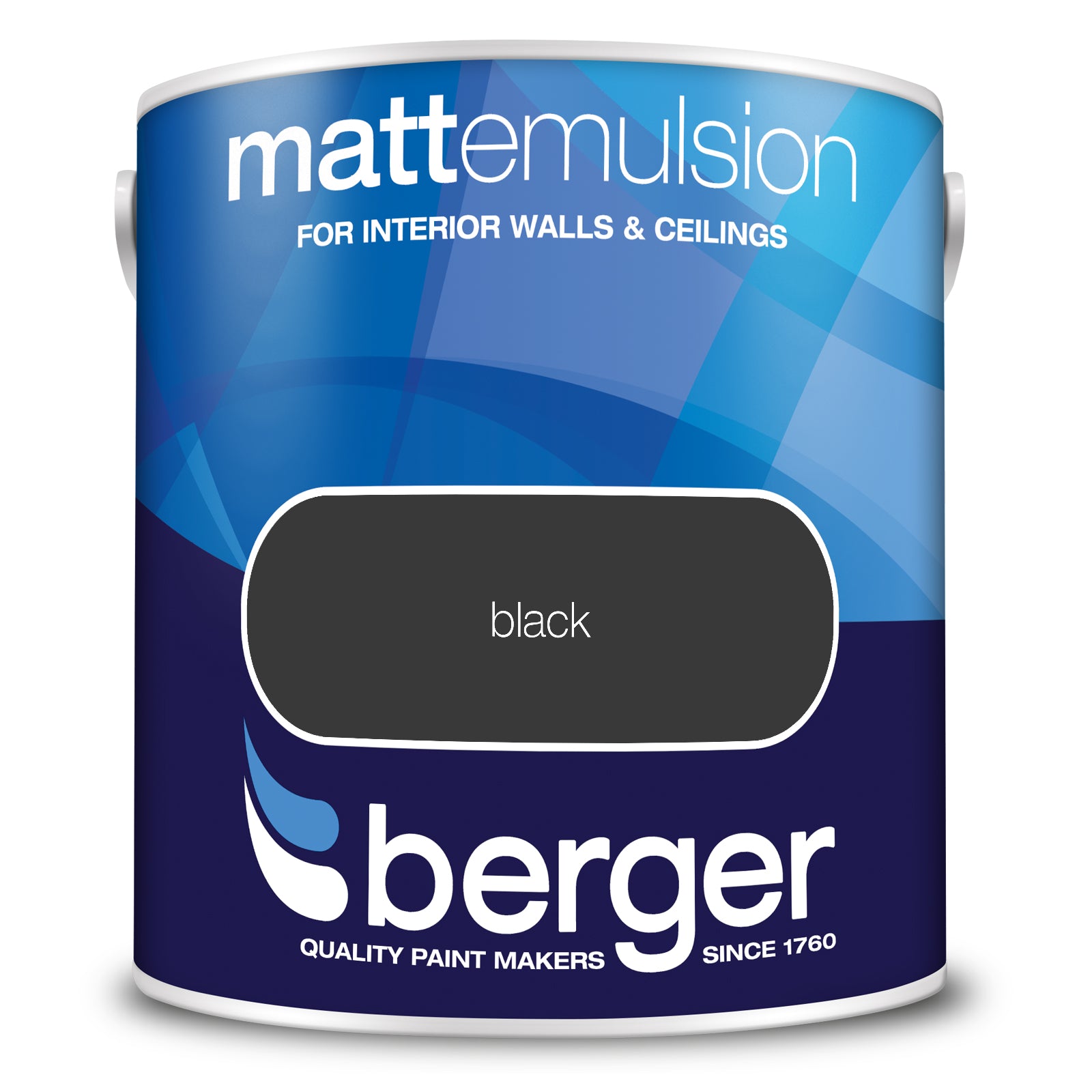 Berger Coloured Matt Emulsion Black 2.5L (2 Tubs For £35)