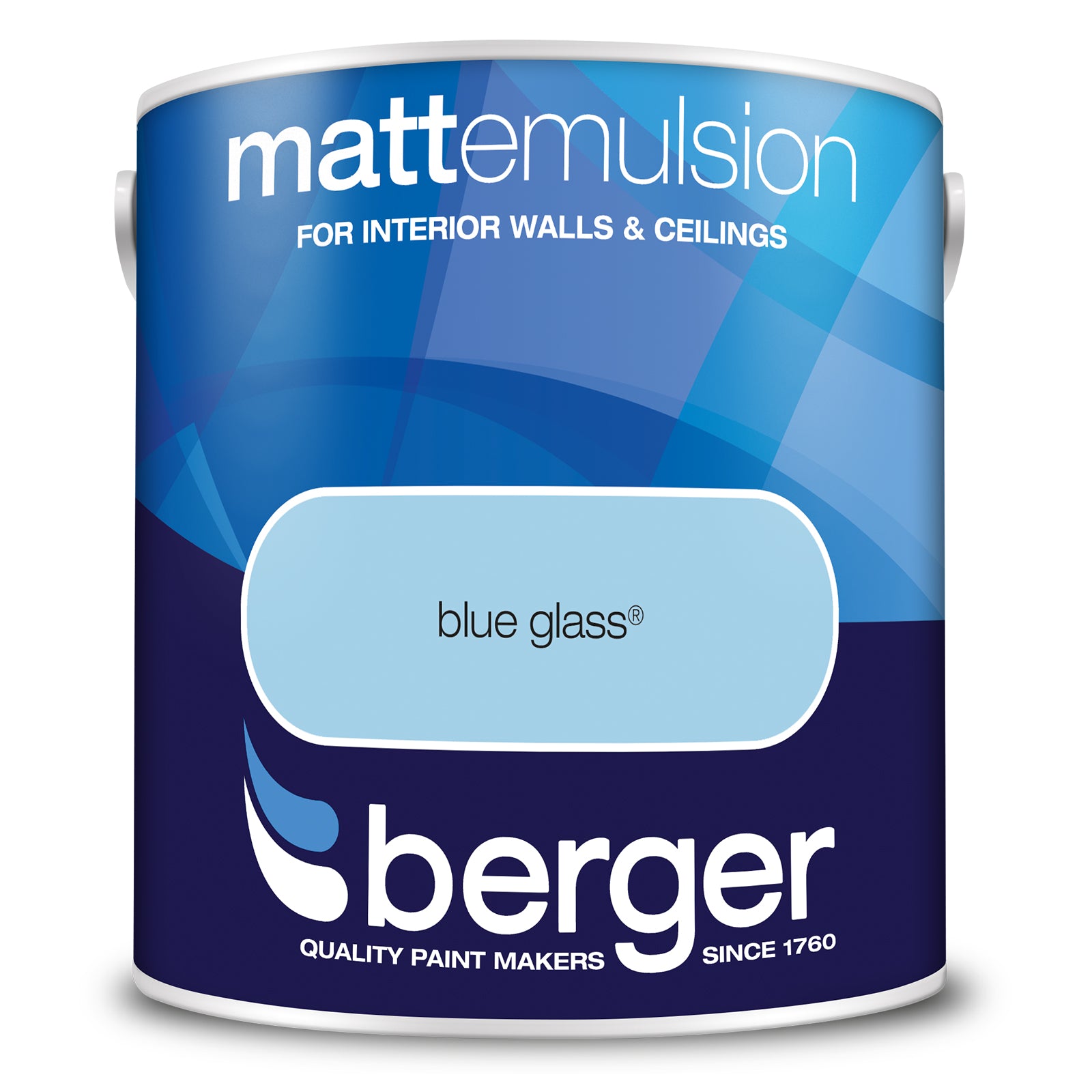 Berger Coloured Matt Emulsion Blue Glass 2.5L (2 Tubs For £35)