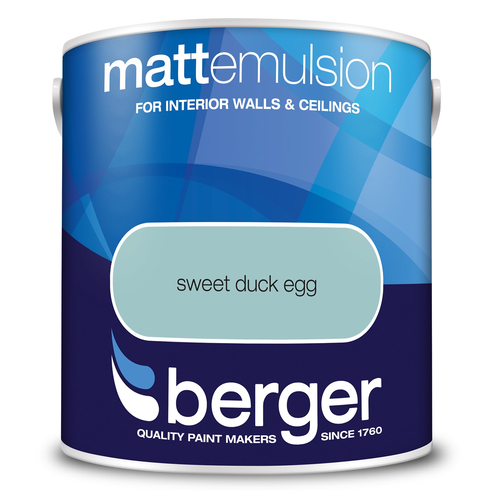 Berger Coloured Matt Emulsion Sweet Duck Egg 2.5L (2 Tubs For £35)