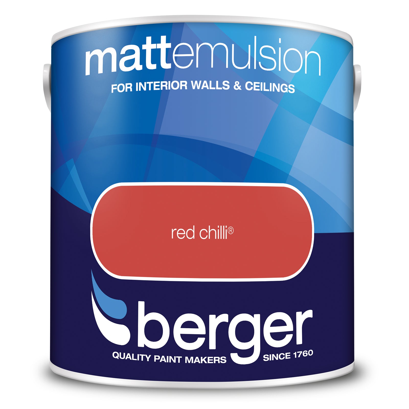 Berger Coloured Matt Emulsion Red Chilli 2.5L (2 Tubs For £35)