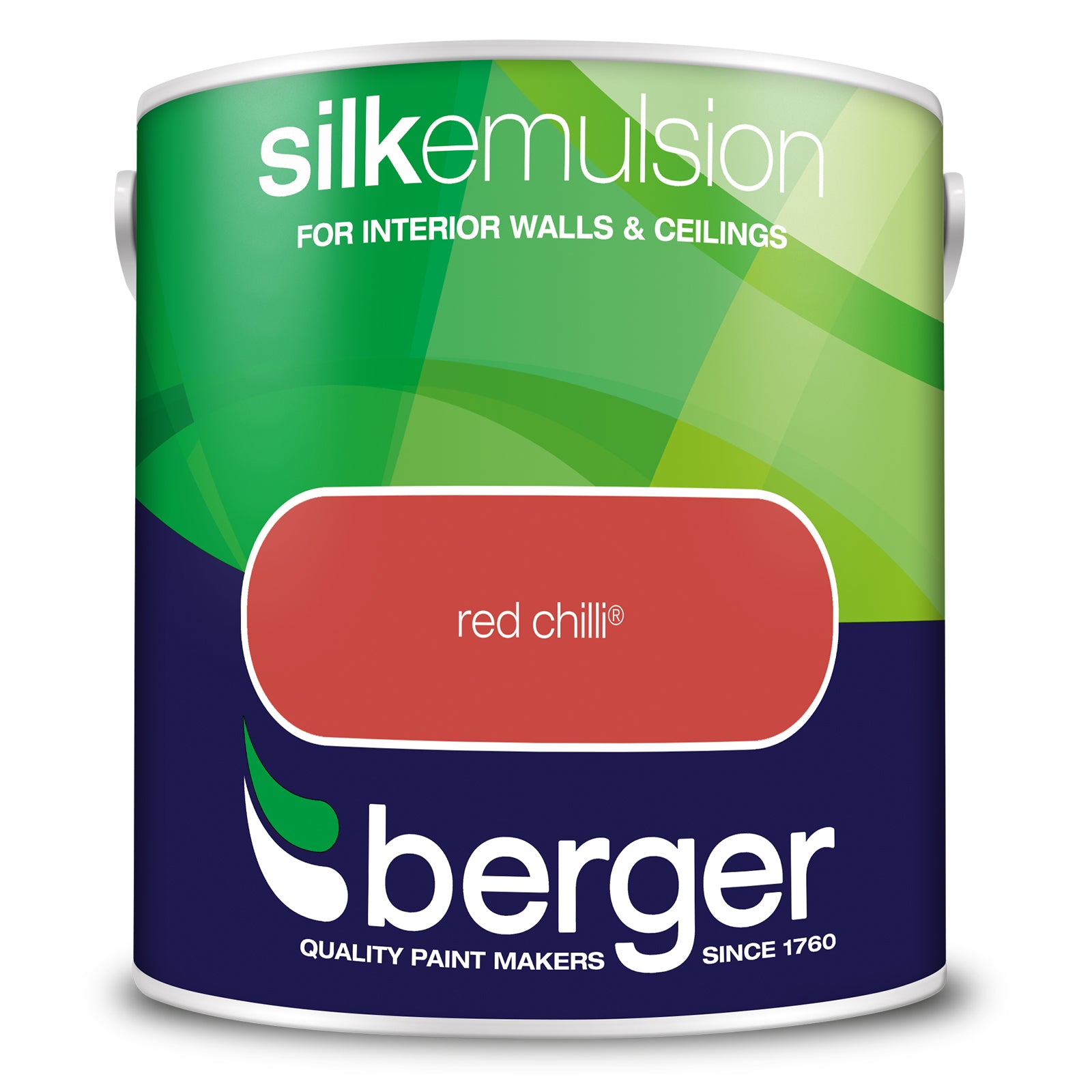 Berger Coloured Silk Emulsion Red Chilli 2.5L (2 Tubs For £35)