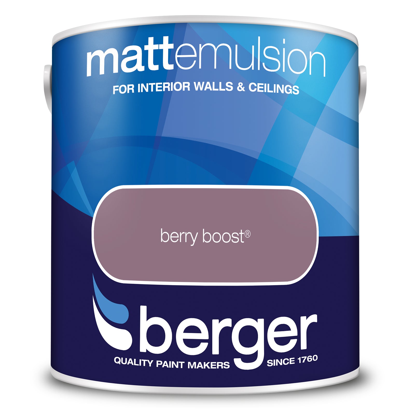 Berger Coloured Matt Emulsion Berry Boost 2.5L (2 Tubs For £35)
