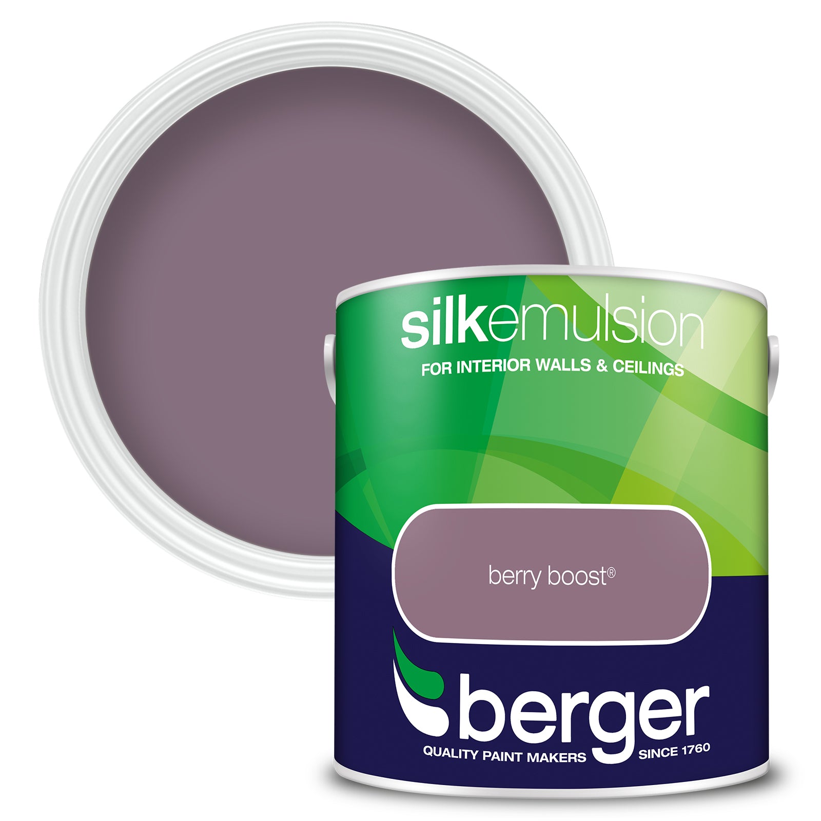 Berger Coloured Silk Emulsion Berry Boost 2.5L (2 Tubs For £35)