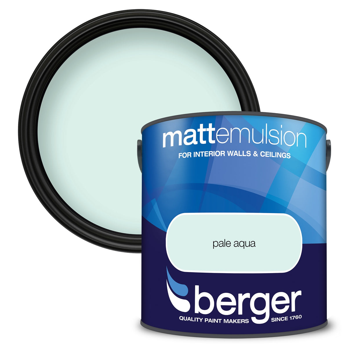Berger Coloured Matt Emulsion Pale Aqua 2.5L (2 Tubs For £30)