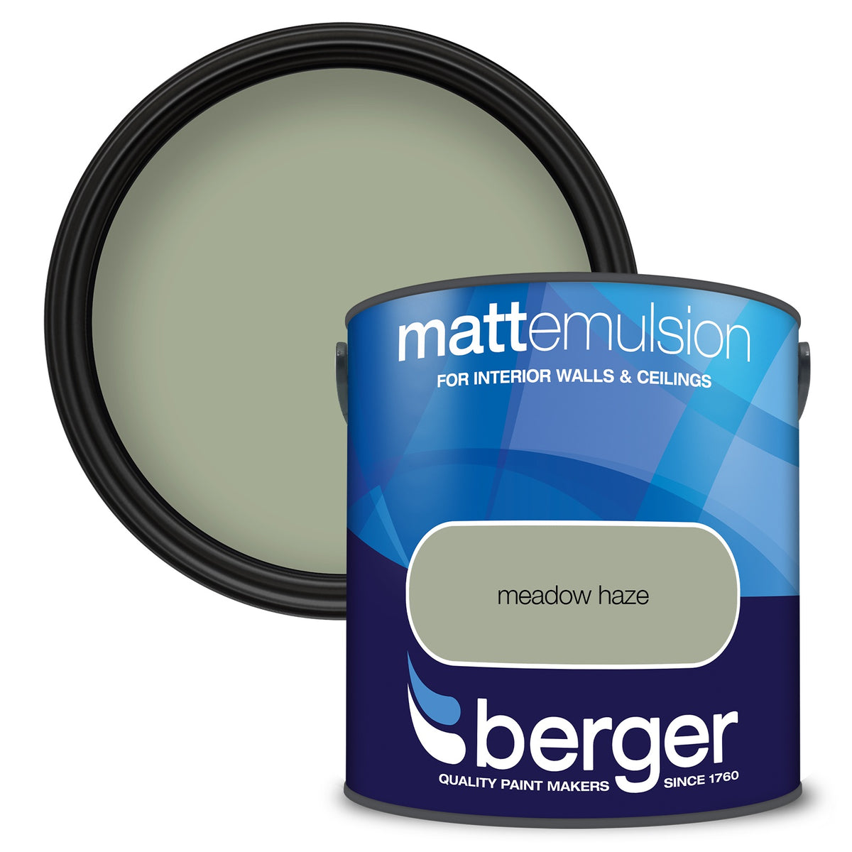 Berger Coloured Matt Emulsion Meadow Haze 2.5L (2 Tubs For £30)