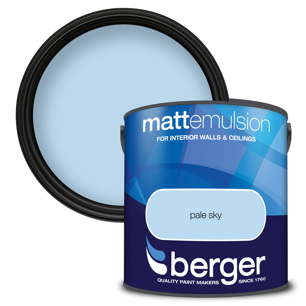 Berger Coloured Matt Emulsion Pale Sky 2.5L (2 Tubs For £30)