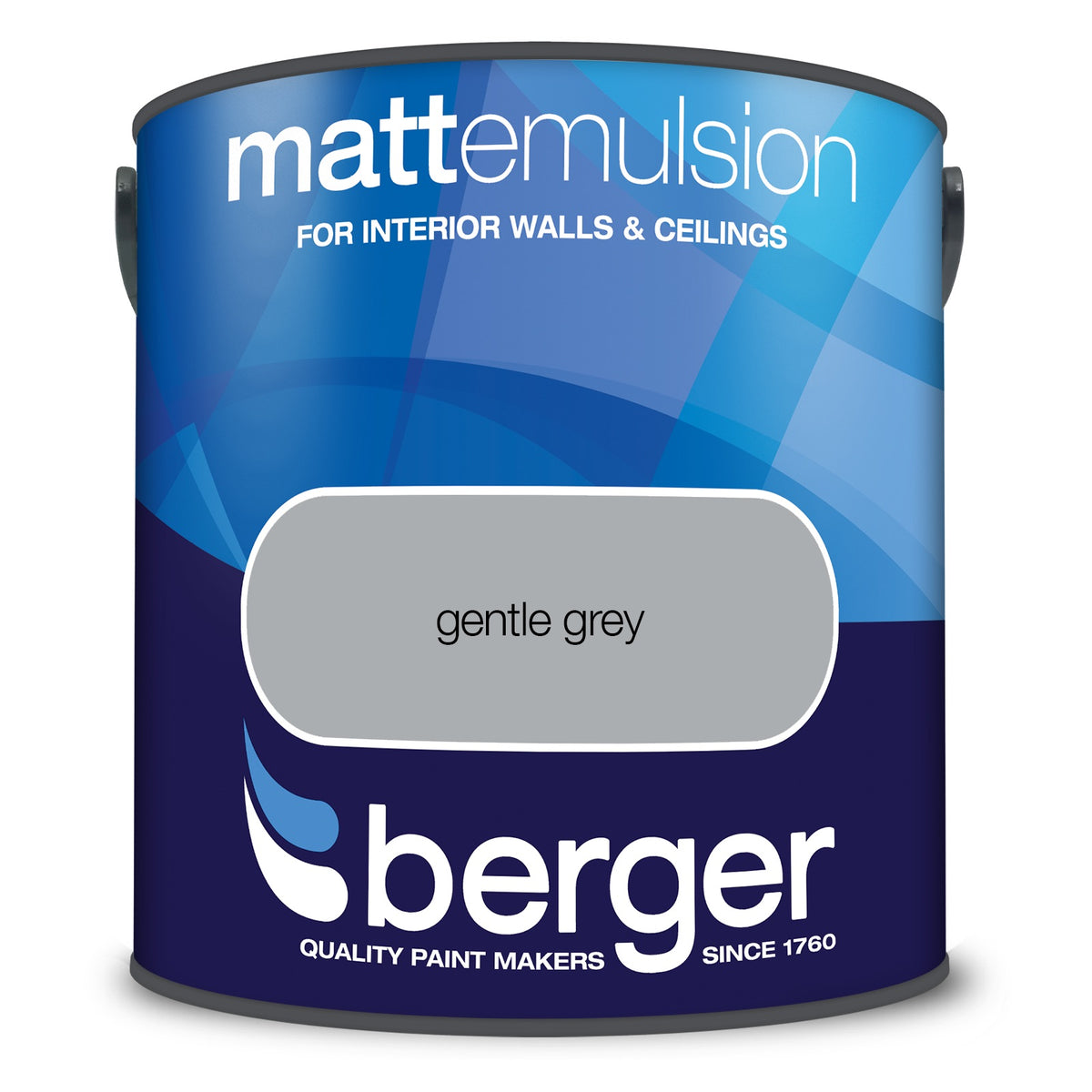 Berger Coloured Matt Emulsion Gentle Grey 2.5L (2 Tubs For £30)