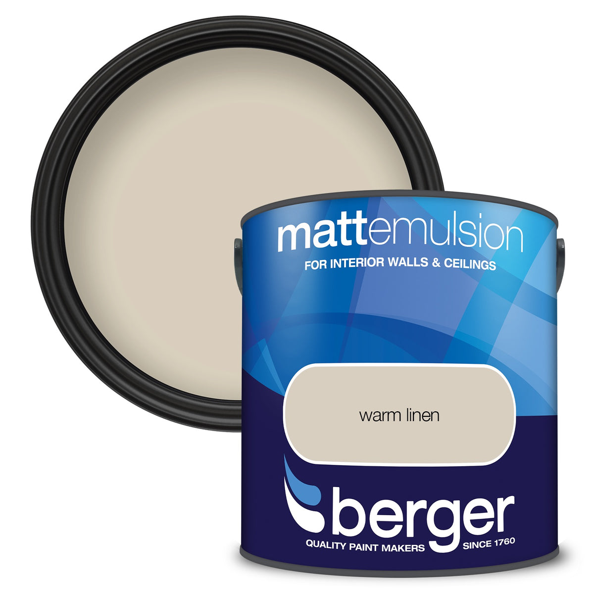 Berger Coloured Matt Emulsion Warm Linen 2.5L (2 Tubs For £30)