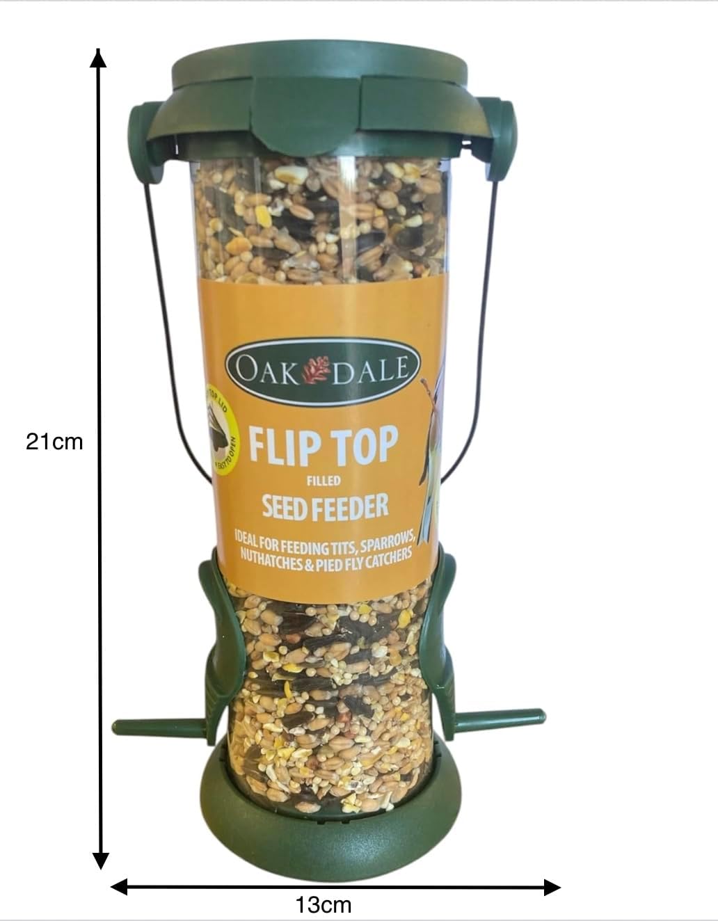 Filled Fliptop Seed Bird Feeder