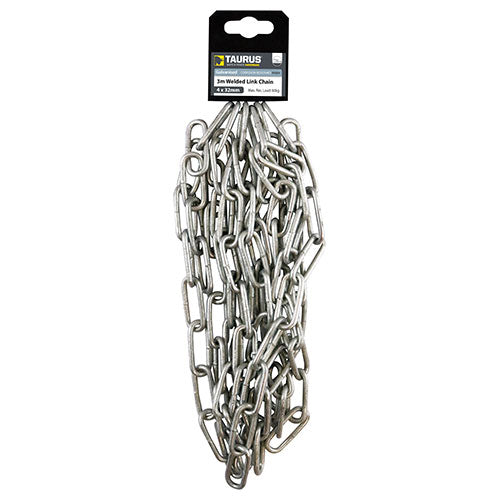 Welded Link Chain Hot Dipped Galvanised 6 x 42 x 12mm - 2m (642HDGC)