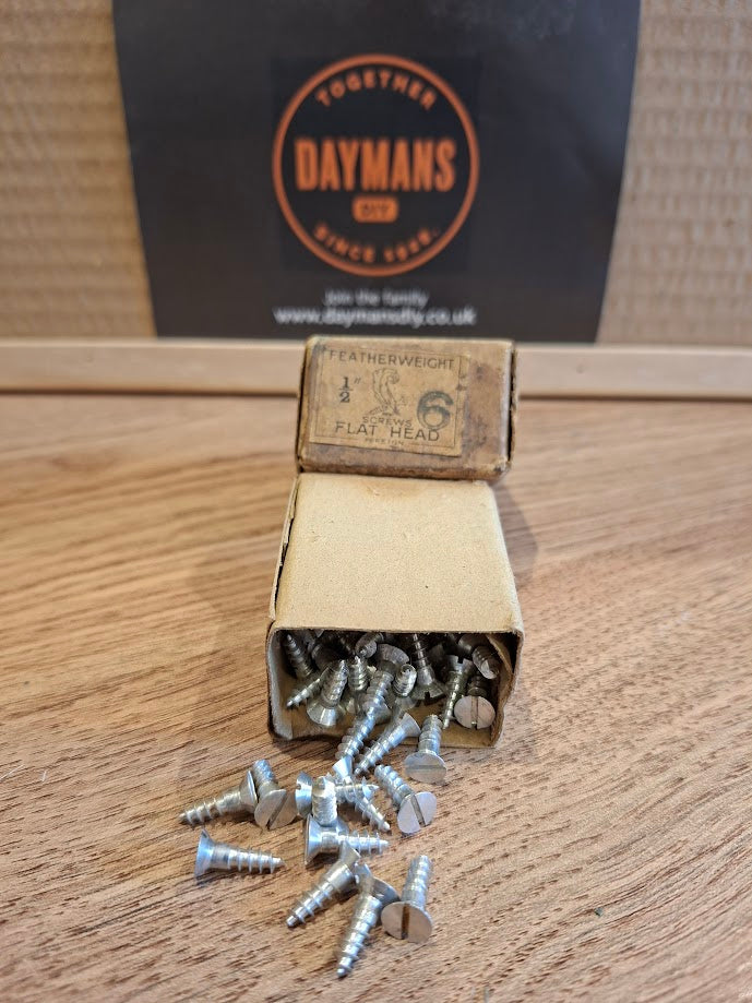 Vintage Nettlefolds 6 x 1/2in Slotted Steel Brushed Chrome Screws