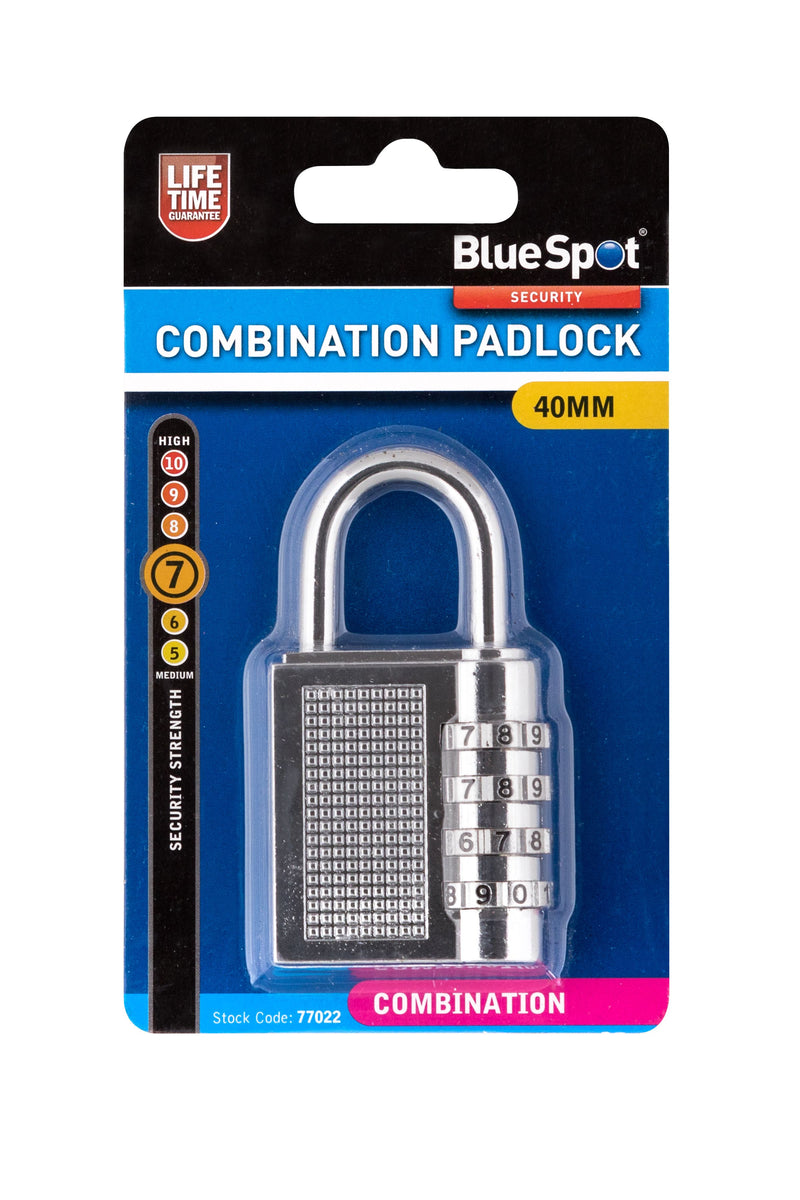 BlueSpot Combination Padlock 40mm (77022)