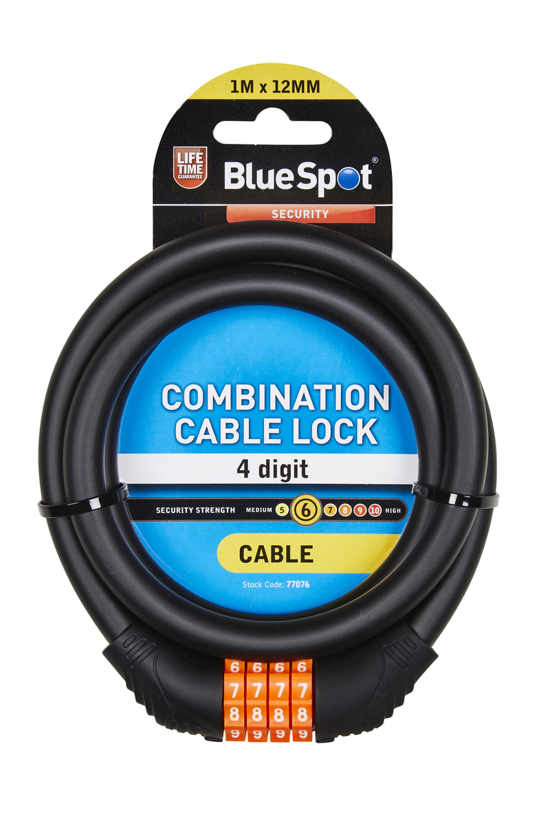 Bluespot Combination Cable Lock 1m x 12mm (77076)