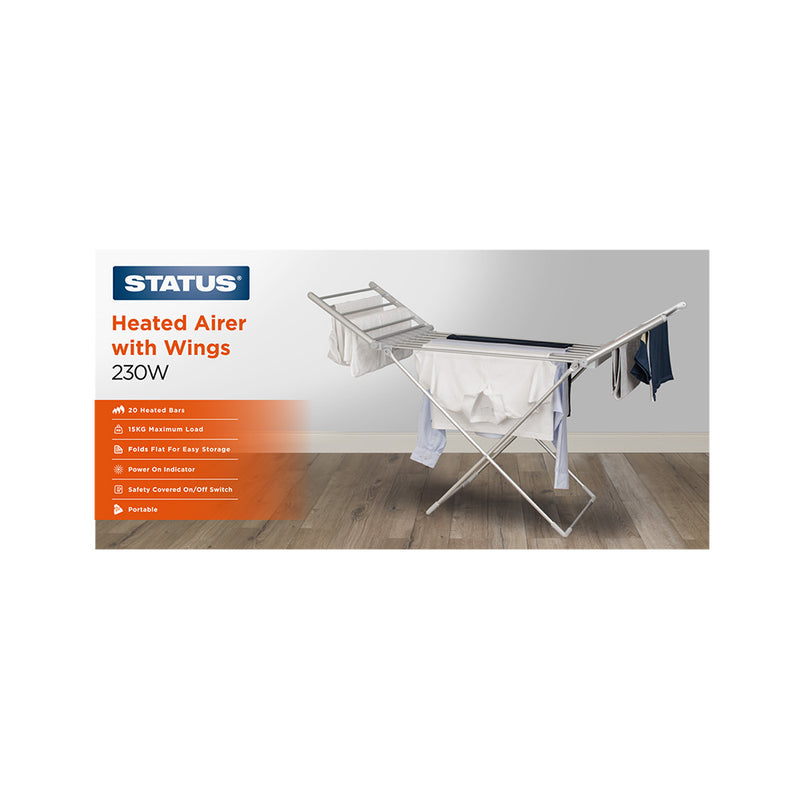 Heated Clothes Airer With Wings 230w (AHCA-220W1PKB)