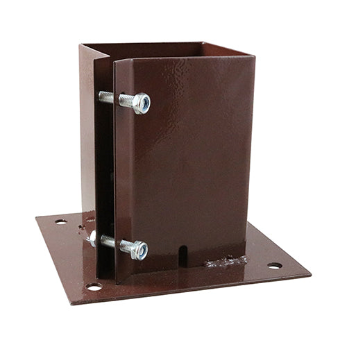 Timco Bolt Down Post Support Shoe Red Oxide 100 x 100mm (4in x 4in) (BDB100)