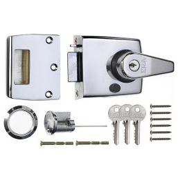 ERA Double Locking Nightlatch - 40mm Backset - Polished Chrome (183-37-1)