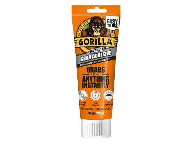 Gorilla® Heavy-Duty Grab Adhesive Tube White 200ml