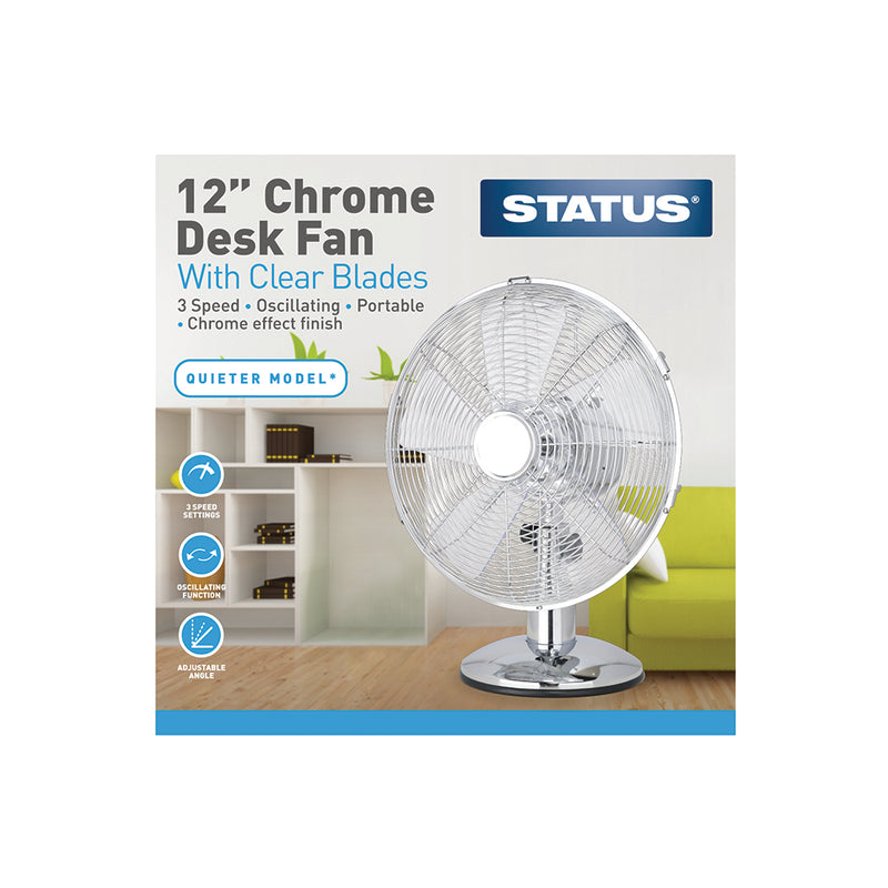 Status 12" Chrome Desk Fan