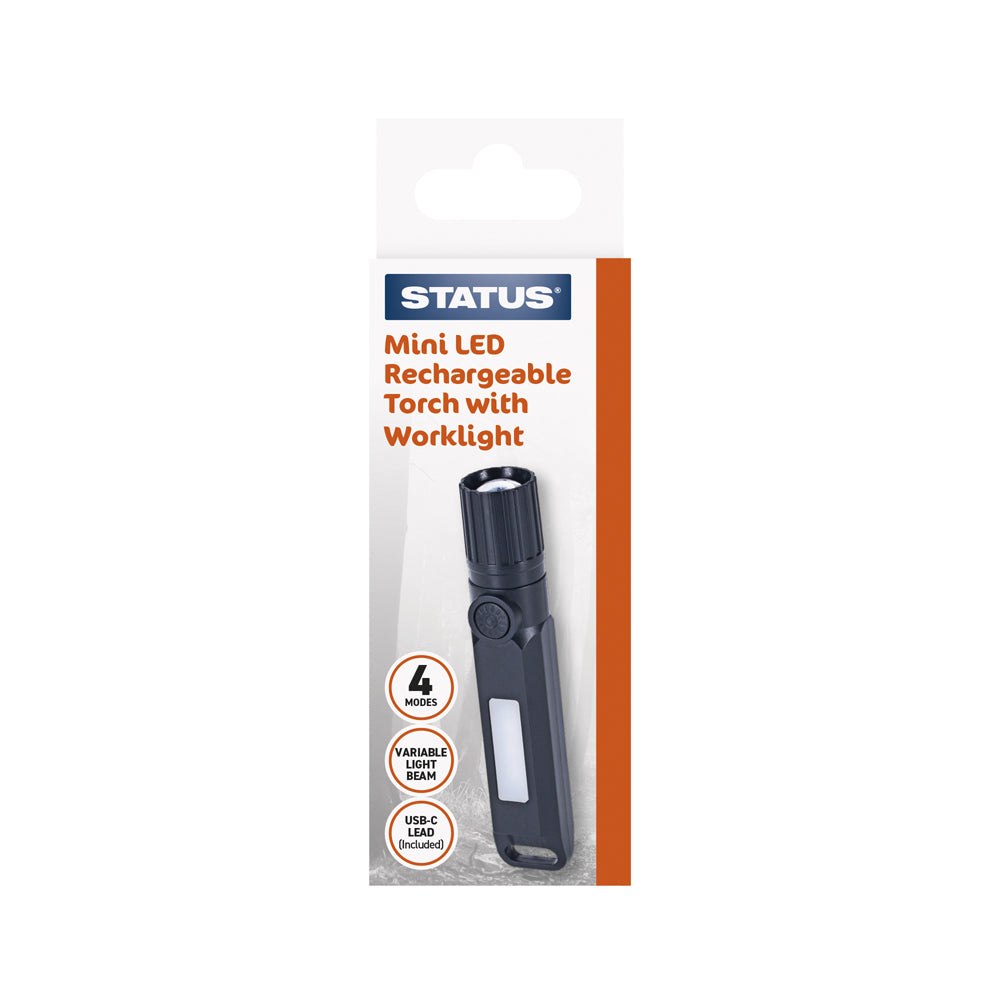 Mini LED 1w Rechargeable Torch With Worklight (SB1WLEDRT1PKB10)