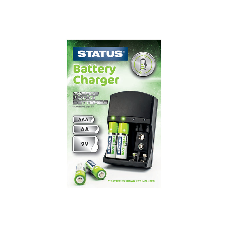 Status Battery Charger AA, AAA, & 9V (SBCB1PKB6)