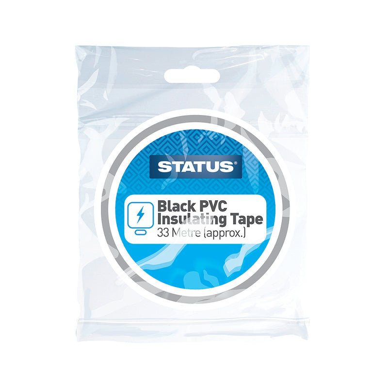Status Black PVC Insulating Tape 33m