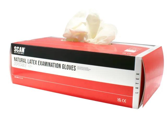 Scan Latex Gloves - Medium (Box 100)