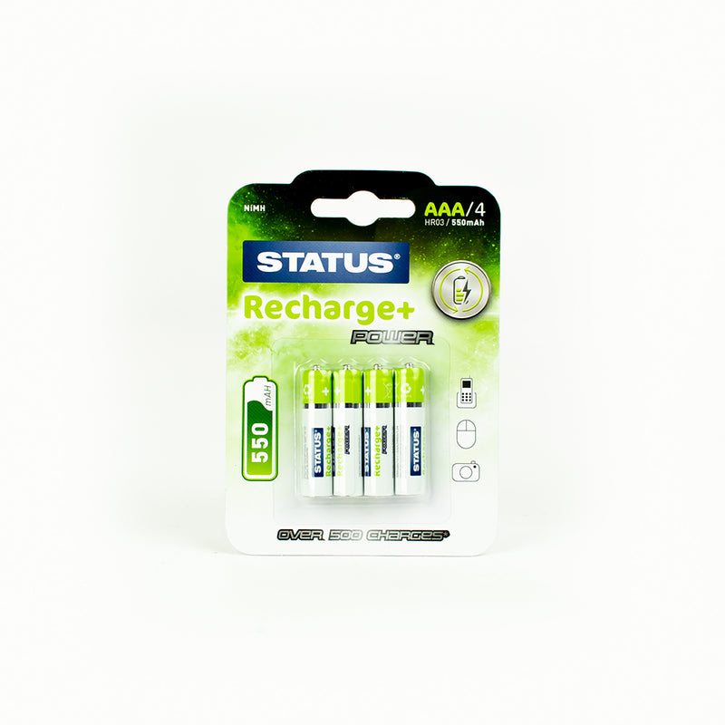 Status AAA Rechargeable Batteries mAH 550 - 4 Pack (SRNIMHAAA5504PK)