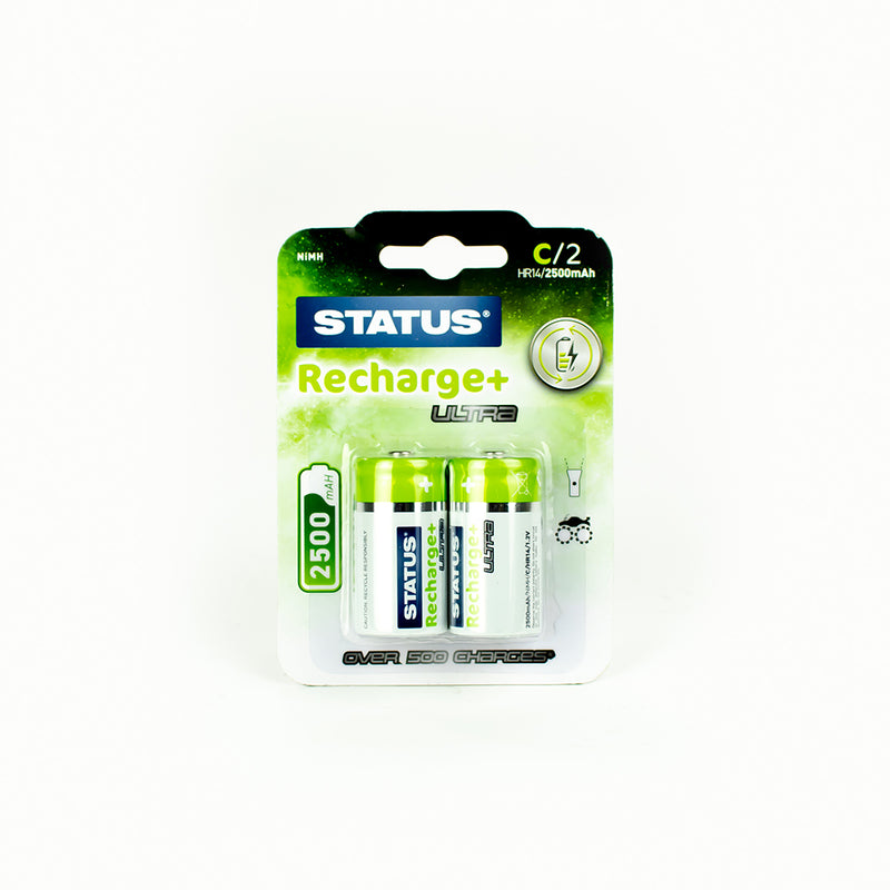 Status C Rechargeable Batteries 2500 mAH - 2 Pack (SRNIMHC25002PK)