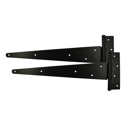 Pair of Strong Black Tee Hinges 600mm (24in) (STH24BB)