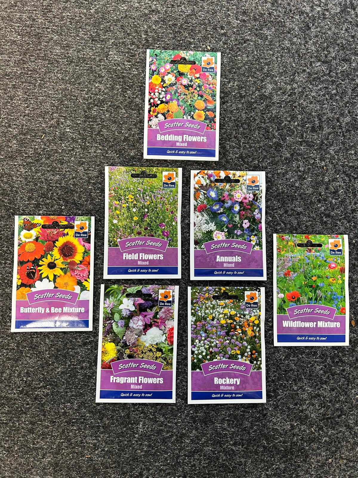 De Ree - Scatter Seeds / Wildflower Seeds (Buy 5 Packs of Seeds Get 6th Free) NEW