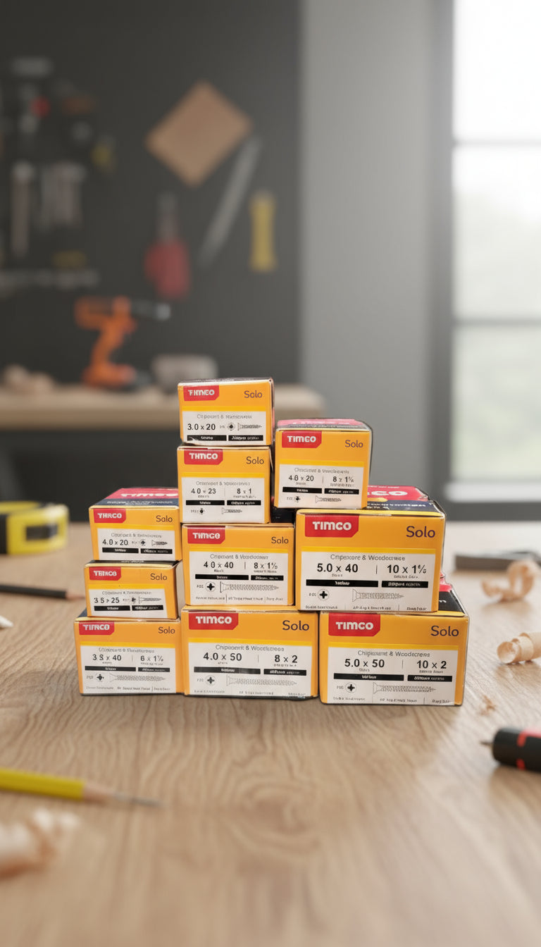 Solo Chipboard & Woodscrews Pozidrive 10 BOX OFFER - 2000 SCREWS