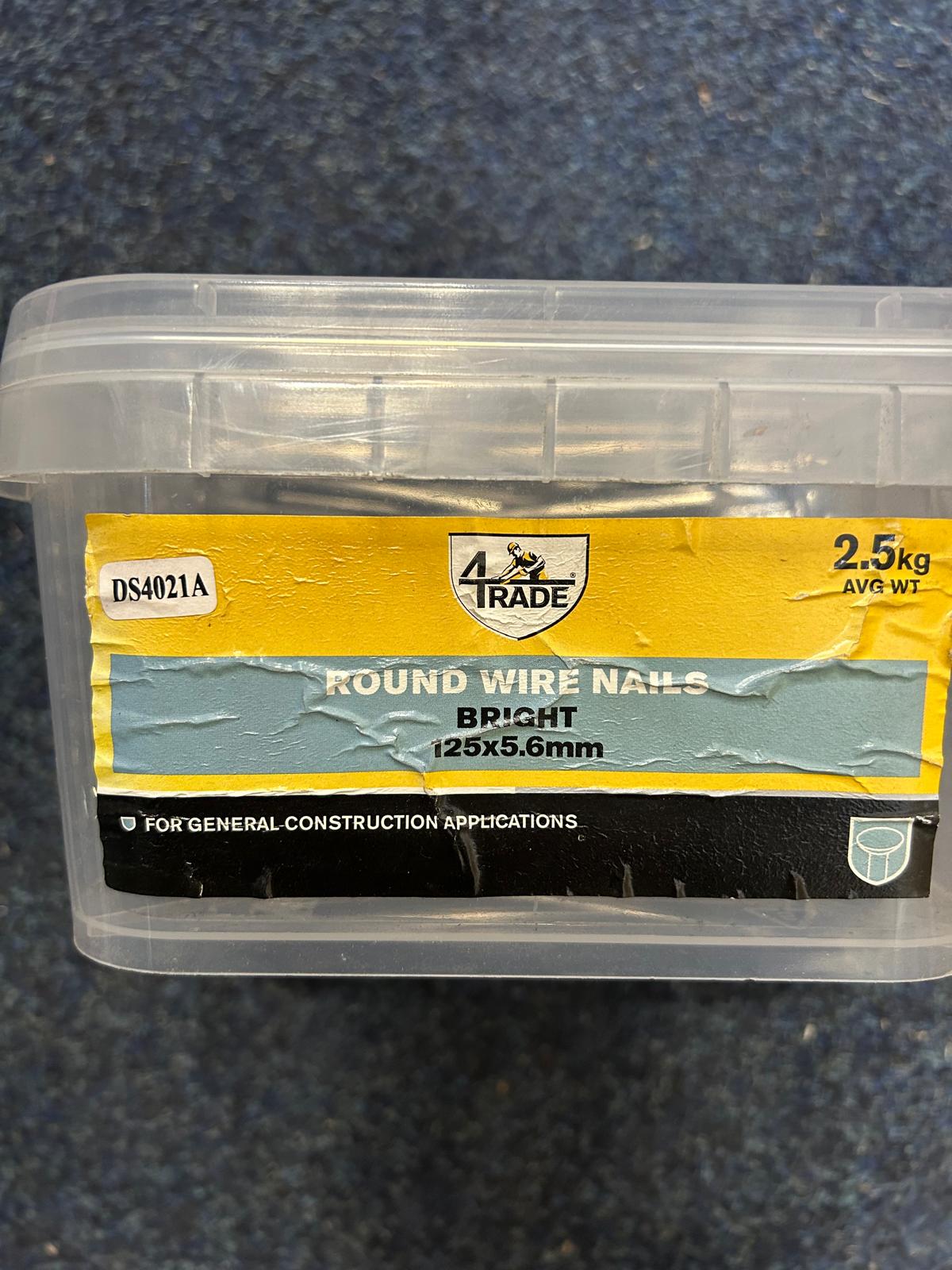 4trade Bright Round Wire Nails 125mm x 5.6mm - 2.5kg