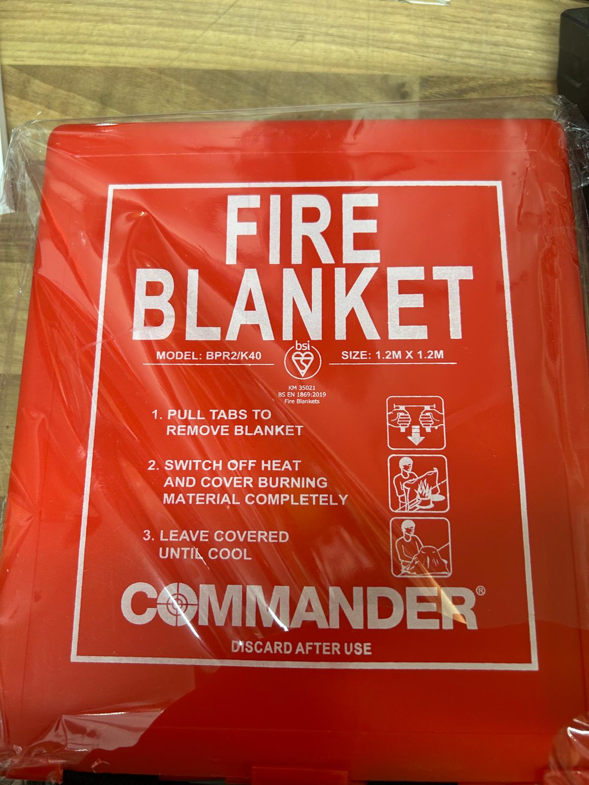 Commander Fire Blanket With Rigid Case 1.2m x 1.2m