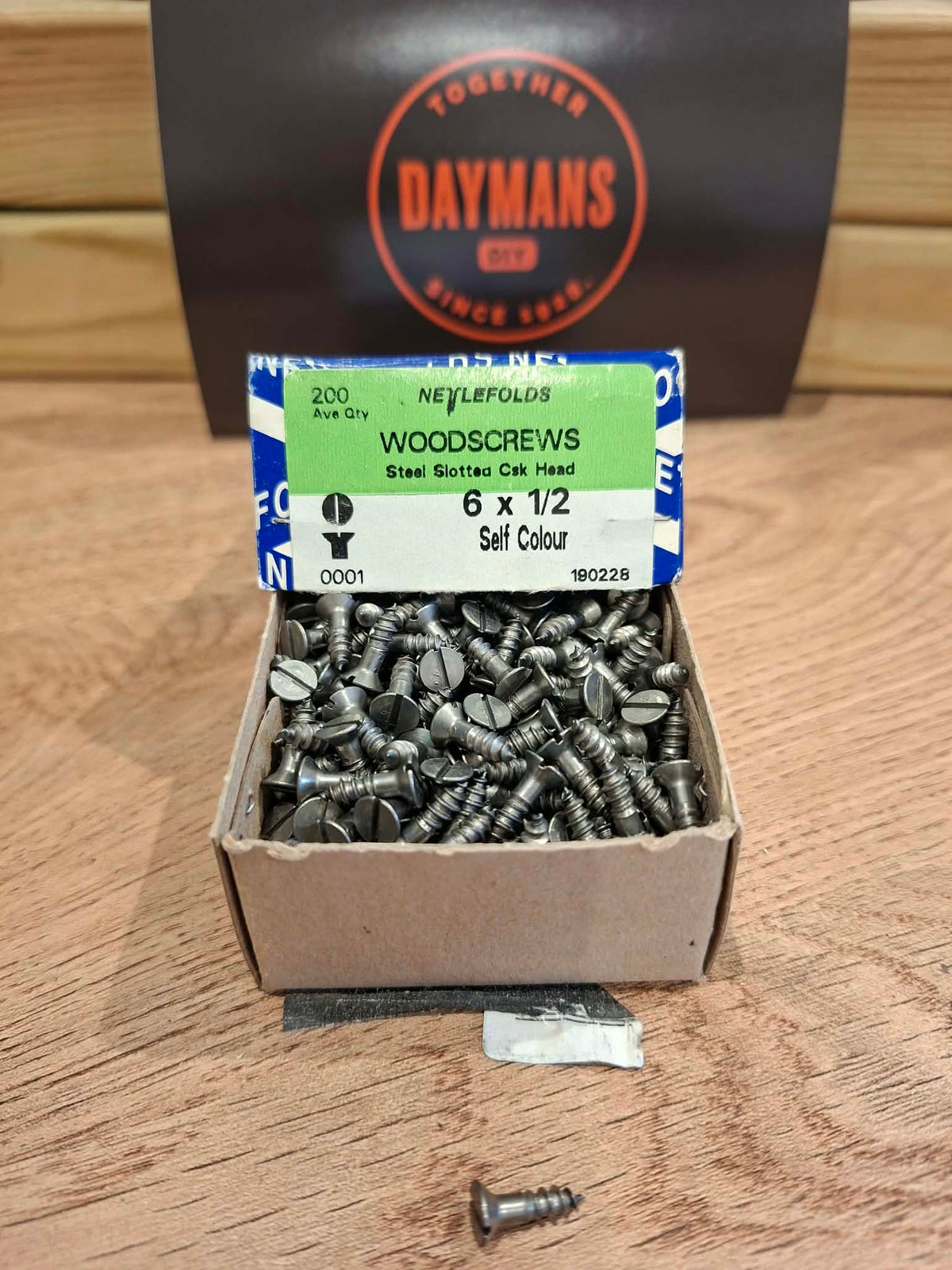 Vintage Nettlefolds 6 x 1/2in Slotted Steel CSK Screws
