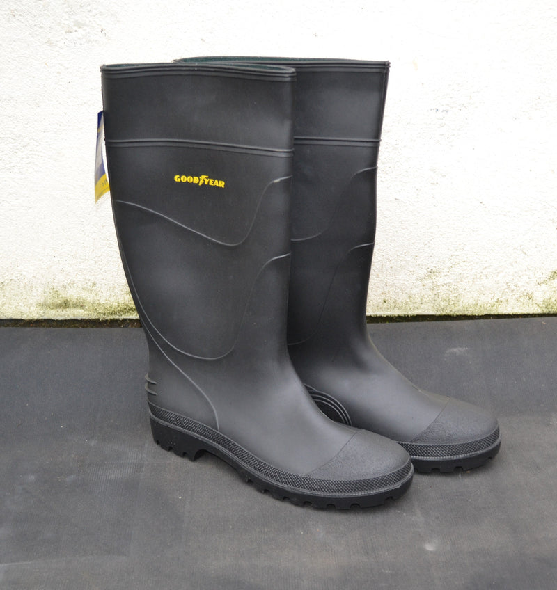 Good Year - Woburn PVC Steel Toe Capped Safety Waterproof Wellington Boots - Black - Size 11