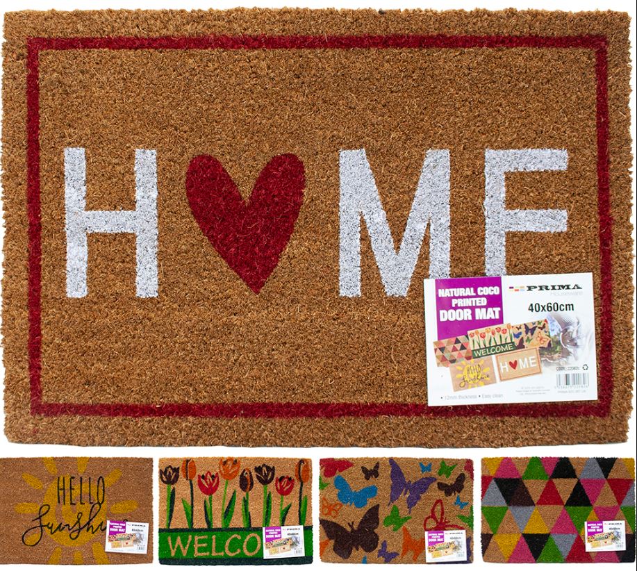 PVC Coco Natural Printed Door Mat 40 x 60cm (22082C)