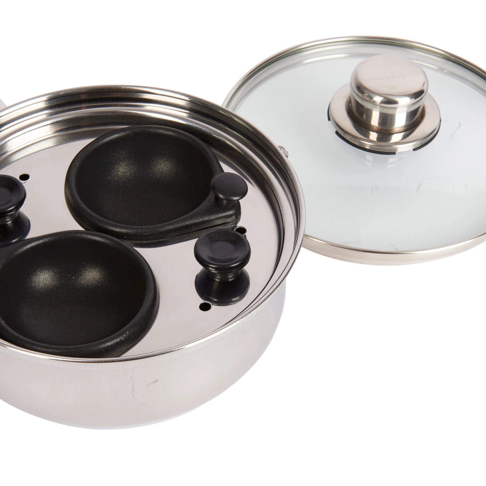 KitchenCraft Stainless Steel 16cm Two Hole Egg Poacher (KCCVPOACH2)