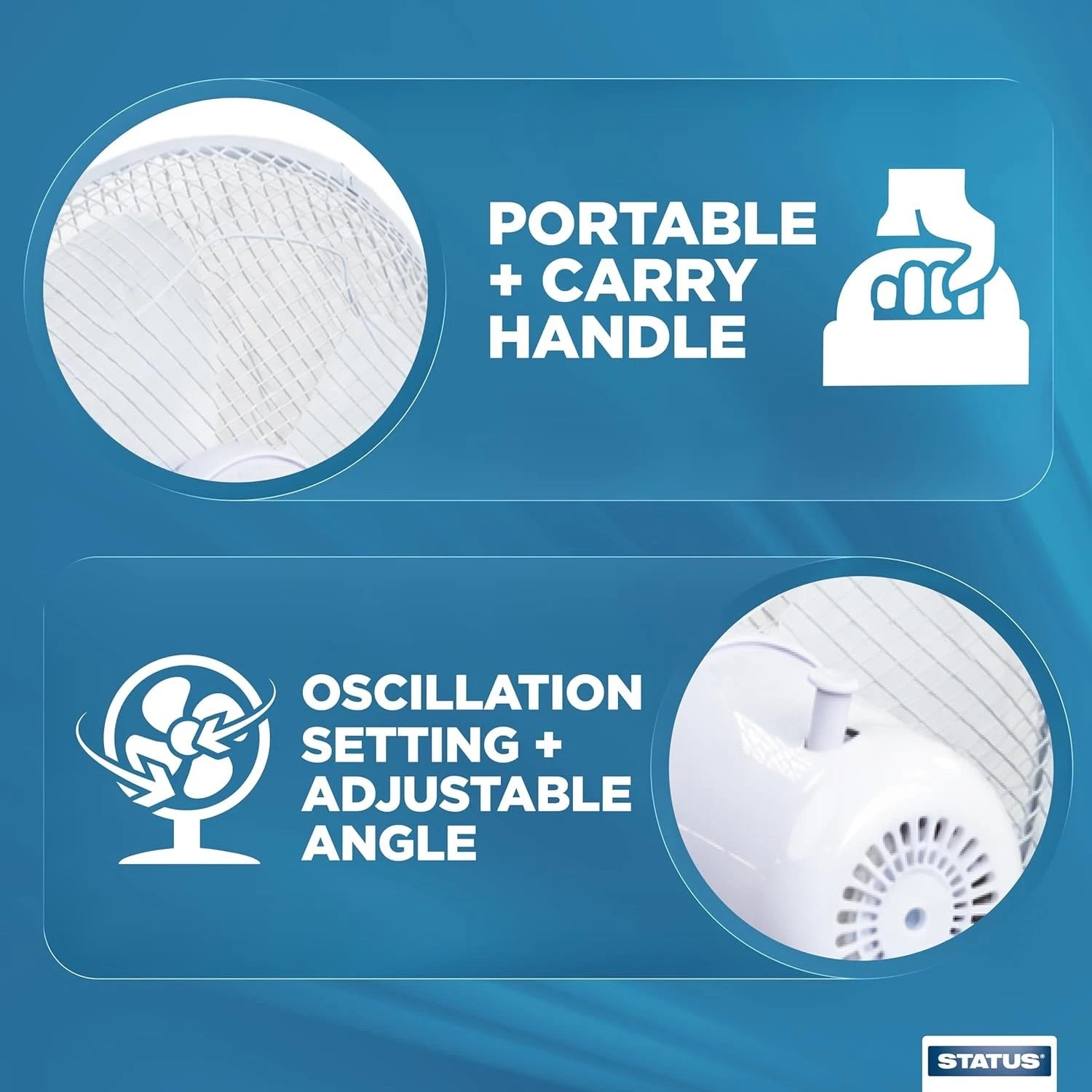 Status 16in White Stand Fan 3 Speed (S16STANDFAN1PKB)