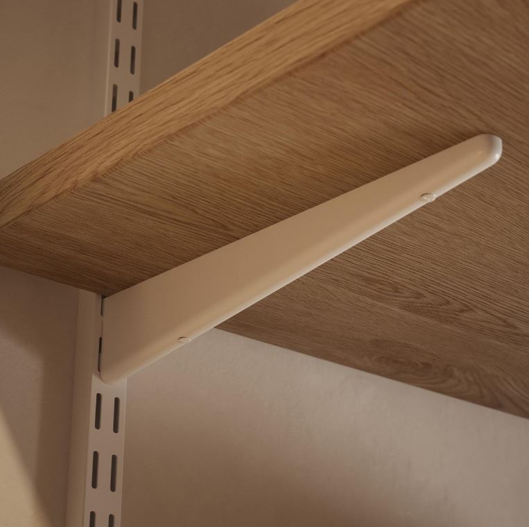 Twin Slot Shelf White Bracket 115mm (4 1/2in)