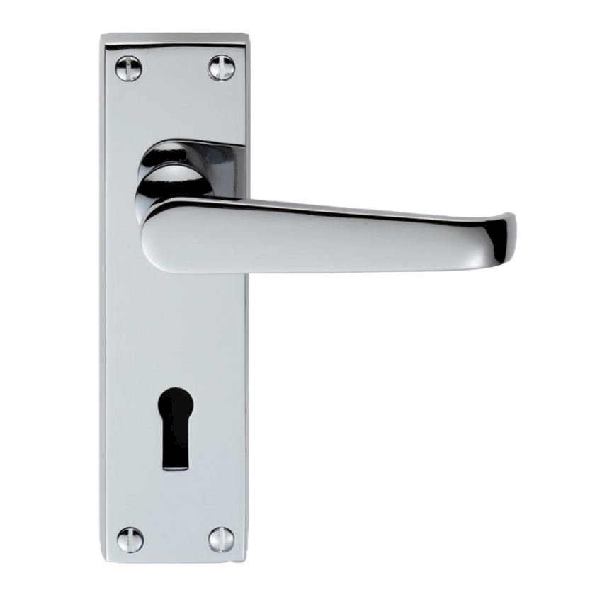 Carlisle Brass Chrome Victorian Lever Lock Door Handle Pair