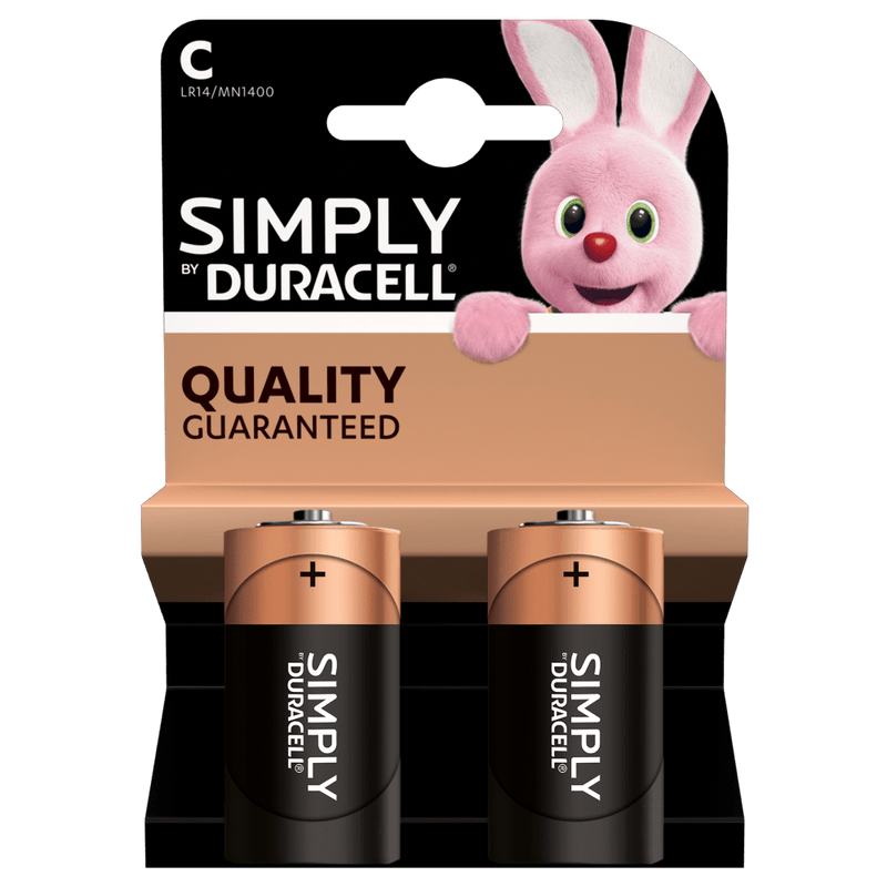 Duracell - Simply LR14/ MN1400 Alkaline 1.5V C Battery - 2 pack