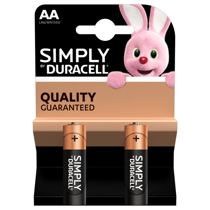 Duracell - Simply - LR6/ MN1500 Alkaline 1.5V AA Batteries - 2, 4, & 12 pack **Special Offer on the 4 pack**