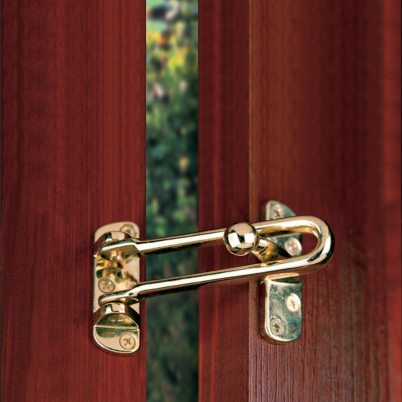 Door Restrictor - Chrome & Brass